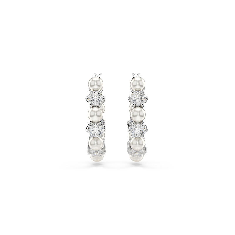 Matrix Earrings Pearl Hoop White - SS Box image number null