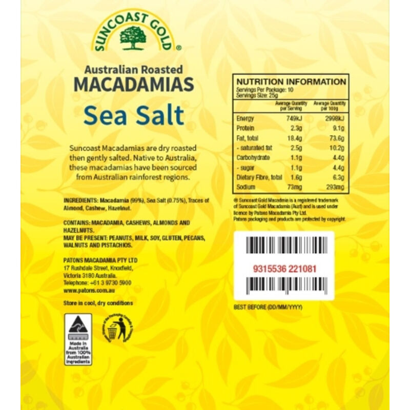Australian Roasted Macadamias Sea Salt image number null