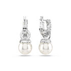 Matrix Earrings Pearl White Rhodium - SS Box image number null