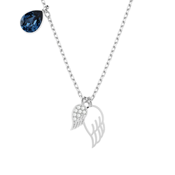 Symbolica Necklace Wing Blue Rhodium - SS Box