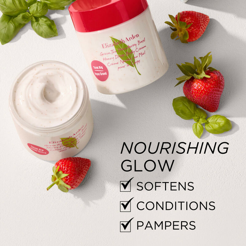 Green Tea Strawberry Basil Honey Drops Body Cream, 500ml image number null