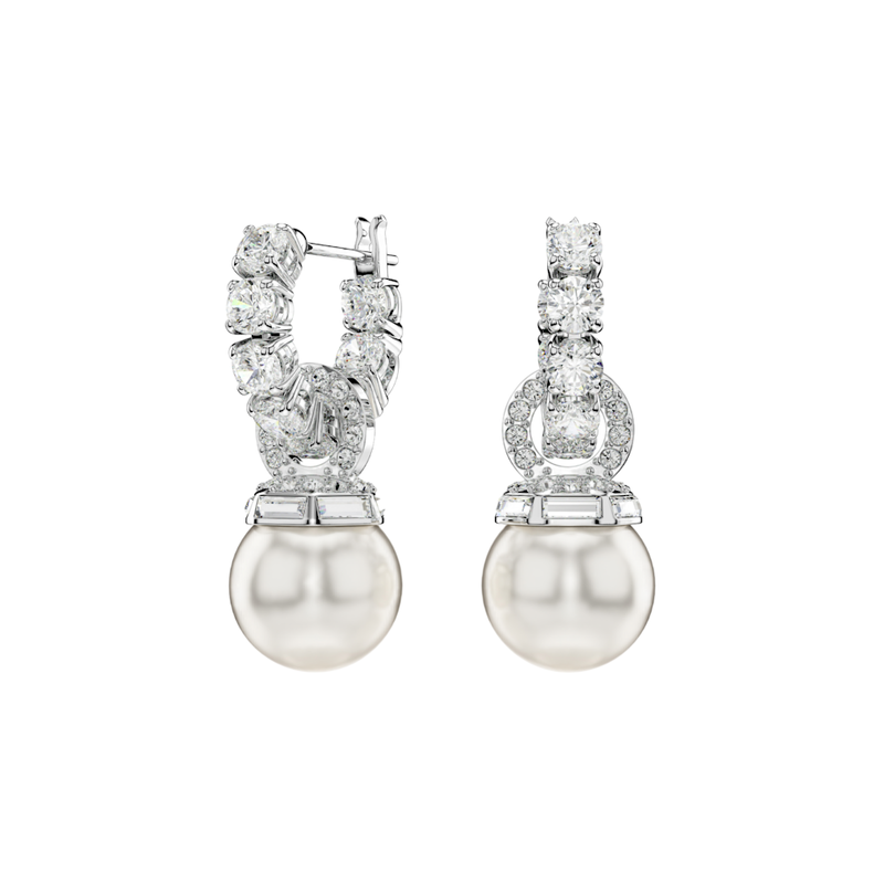 Matrix Earrings Pearl White Rhodium - SS Box image number null