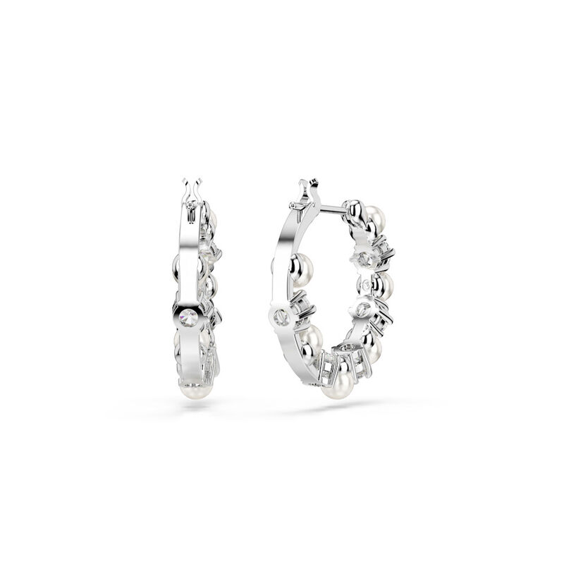 Matrix Earrings Pearl Hoop White - SS Box image number null