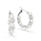 Matrix Earrings Pearl Hoop White - SS Box image number null