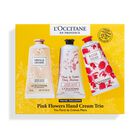 Pink Flowers Hand Cream Trio Set image number null