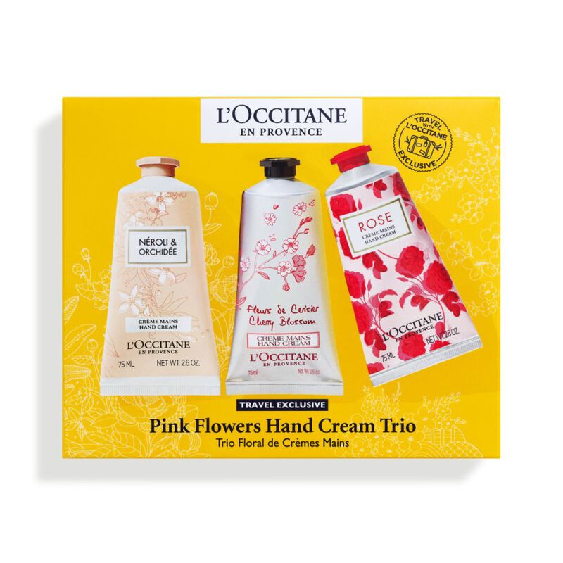 Pink Flowers Hand Cream Trio Set image number null