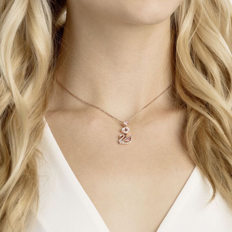 Dazzling Swan Necklace Rose Gold image number null