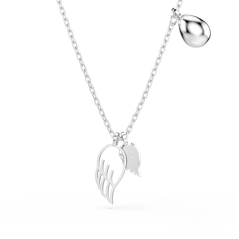 Symbolica Necklace Wing Blue Rhodium - SS Box image number null