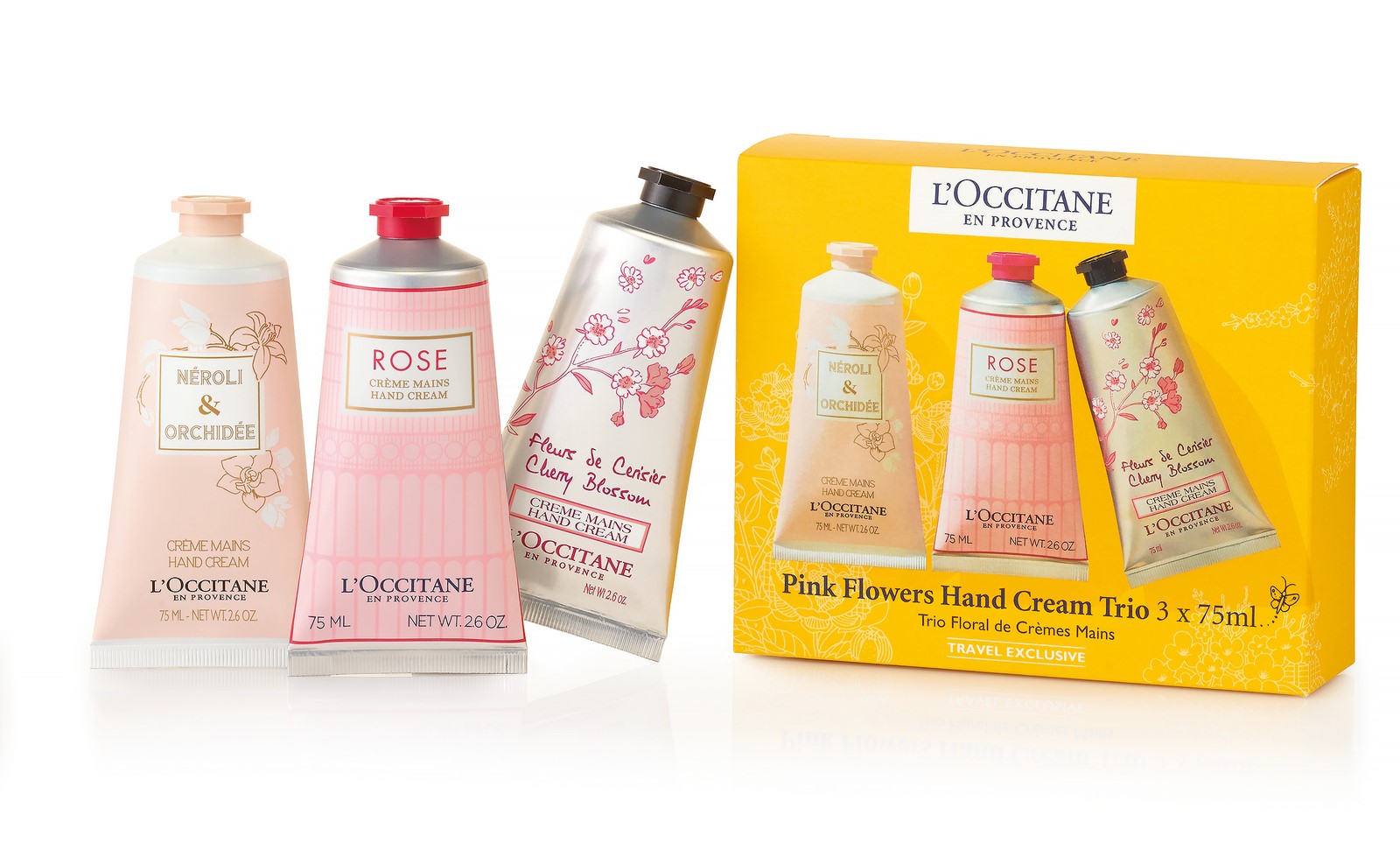 L'Occitane Pink Flowers Hand Cream Trio Set 3x75ml Perth Airport